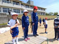 代表の児童も緊張です。