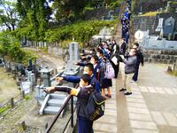 自刃の地で鶴ヶ城を見つけ隊士の気持ちを考えていました。