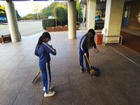 玄関もきれいに清掃。来たときよりも美しく❗️