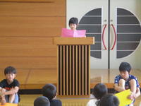 代表児童３名の作文発表