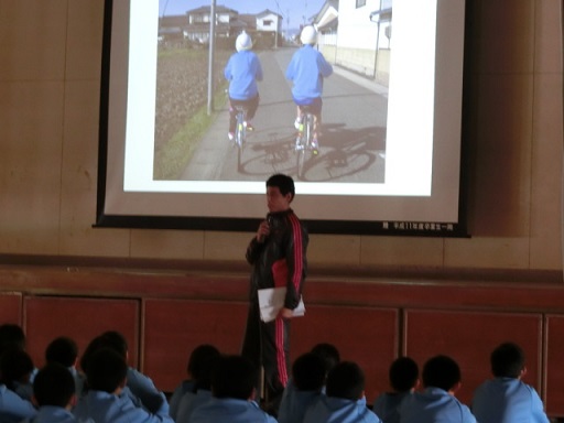 自転車の乗り方の指導です。