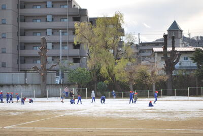 「雪だよ」と喜ぶ子どもたち